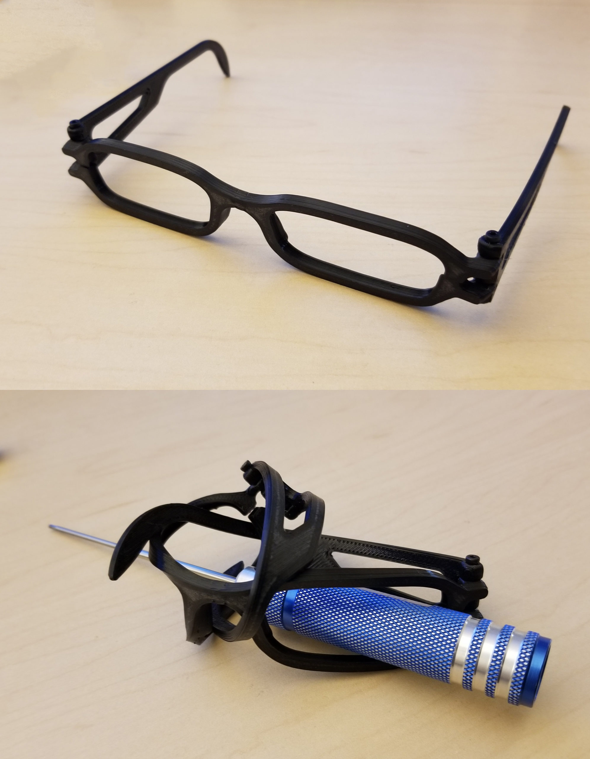 My partner used to complain that whenever I'd bump into her classes they'd need calibration again. So 3D printed a pair that could withstand bumps, drops and whatever else. 